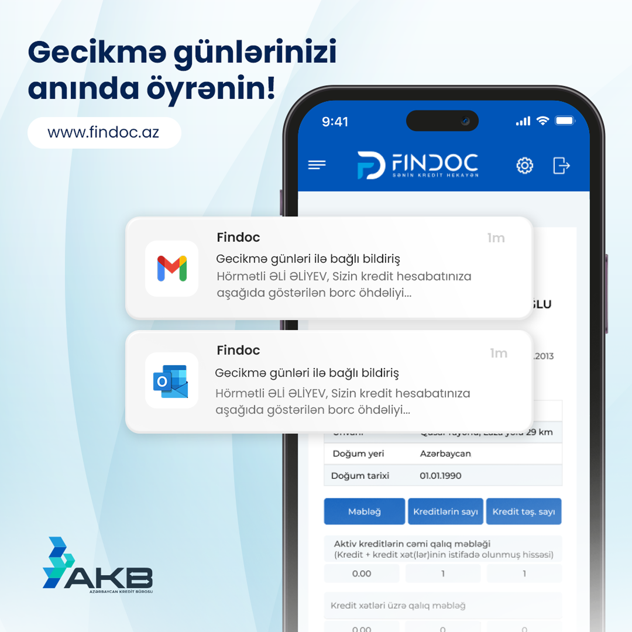 Azərbaycan Kredit Bürosunun yeni xidməti - Bildiriş xidməti istifadəyə verilib